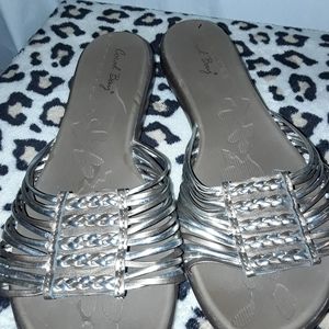Carol Bay sandals, size 9M with silver and gold